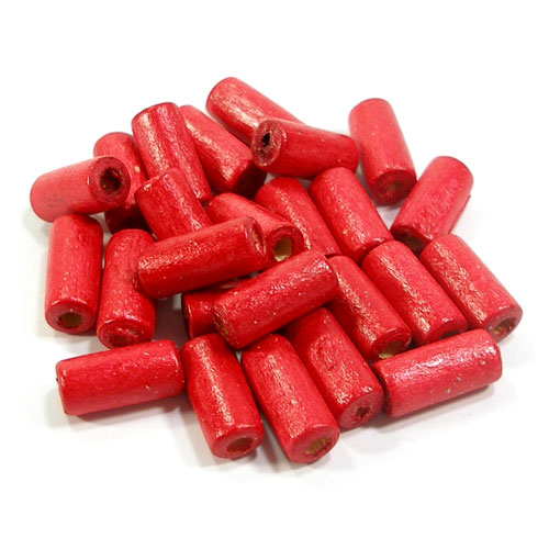 나무비즈/원기둥(12x5mm)빨강