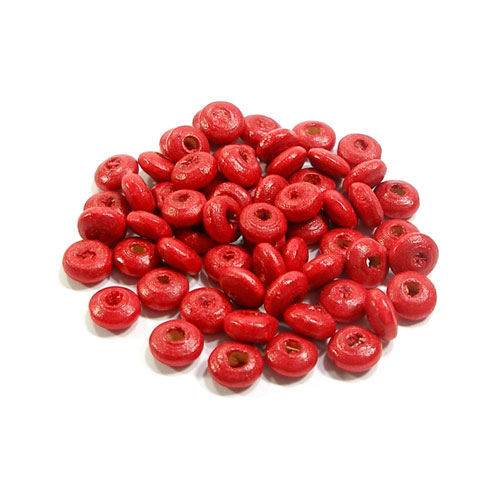 나무비즈/주판알(6mm)빨강